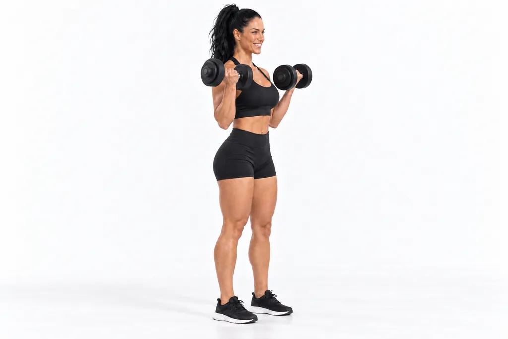 Dumbbell Biceps Curl, frame 2 of 2