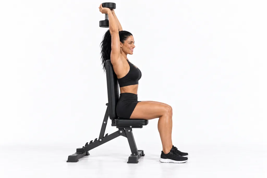Overhead Dumbbell Triceps Extension, frame 1 of 2