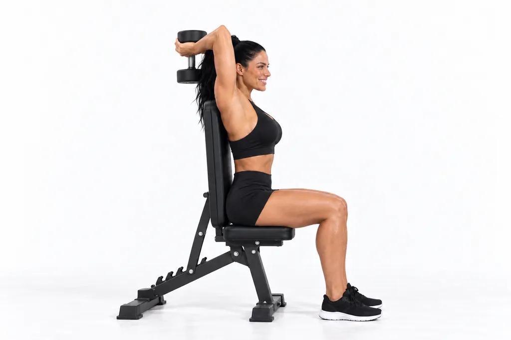 Overhead Dumbbell Triceps Extension, frame 2 of 2