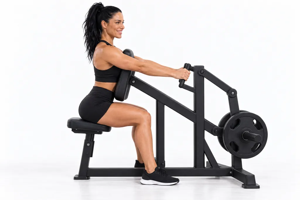 Chest-Supported Machine Row, frame 1 of 2
